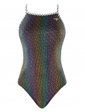 Girls' Glitz and Glam Foil Funnies Flutterback Swimsuit